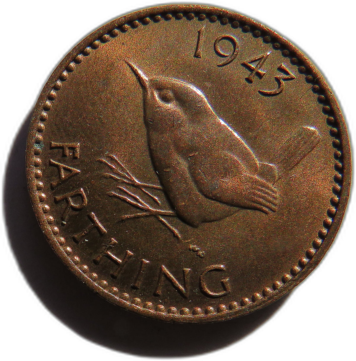 1943 King George VI Farthing Coin In High Grade - Great Britain