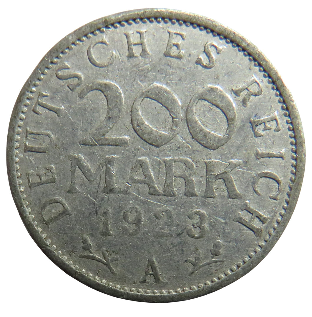 1923-A Germany - Weimar Republic 200 Mark Coin