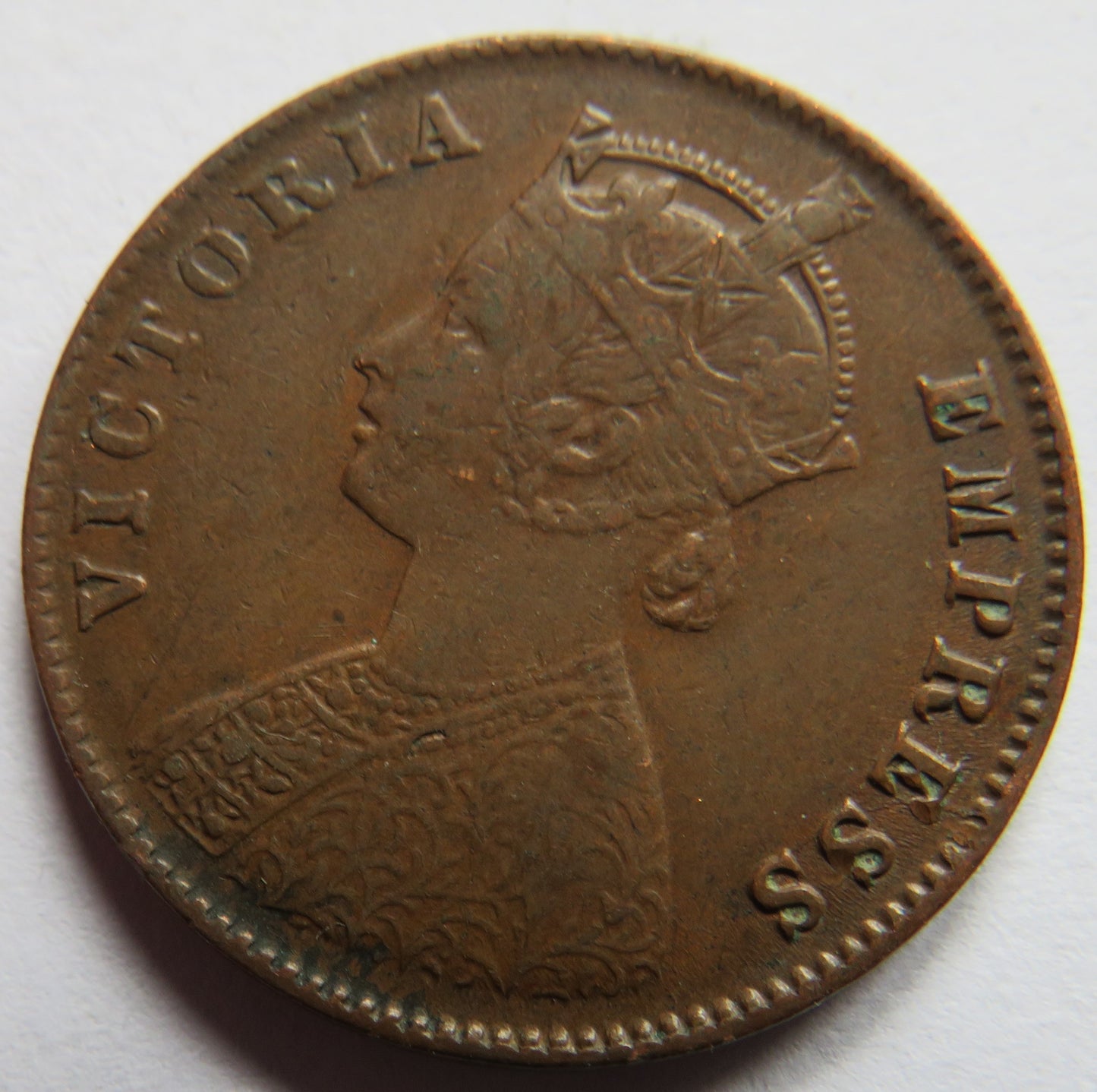 1897 Queen Victoria India 1/4 Anna Coin