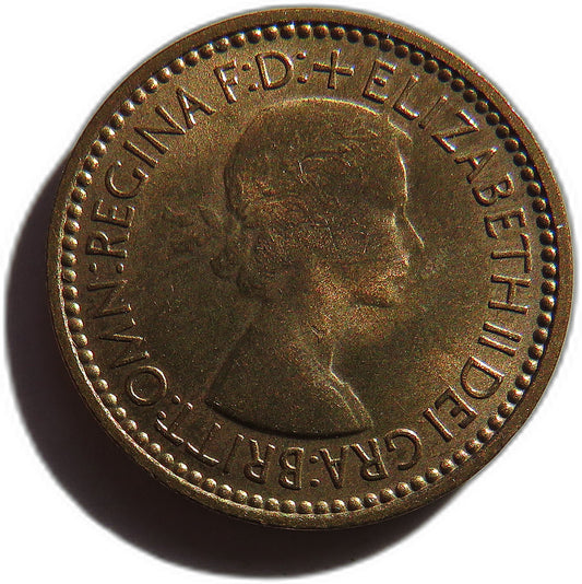 1953 Queen Elizabeth II Farthing Coin In High Grade - Great Britain image 1