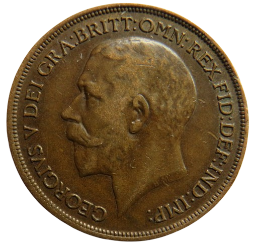 1918 King George V One Penny Coin - Great Britain
