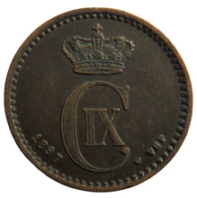 Load image into Gallery viewer, 1897 Denmark One Ore Coin
