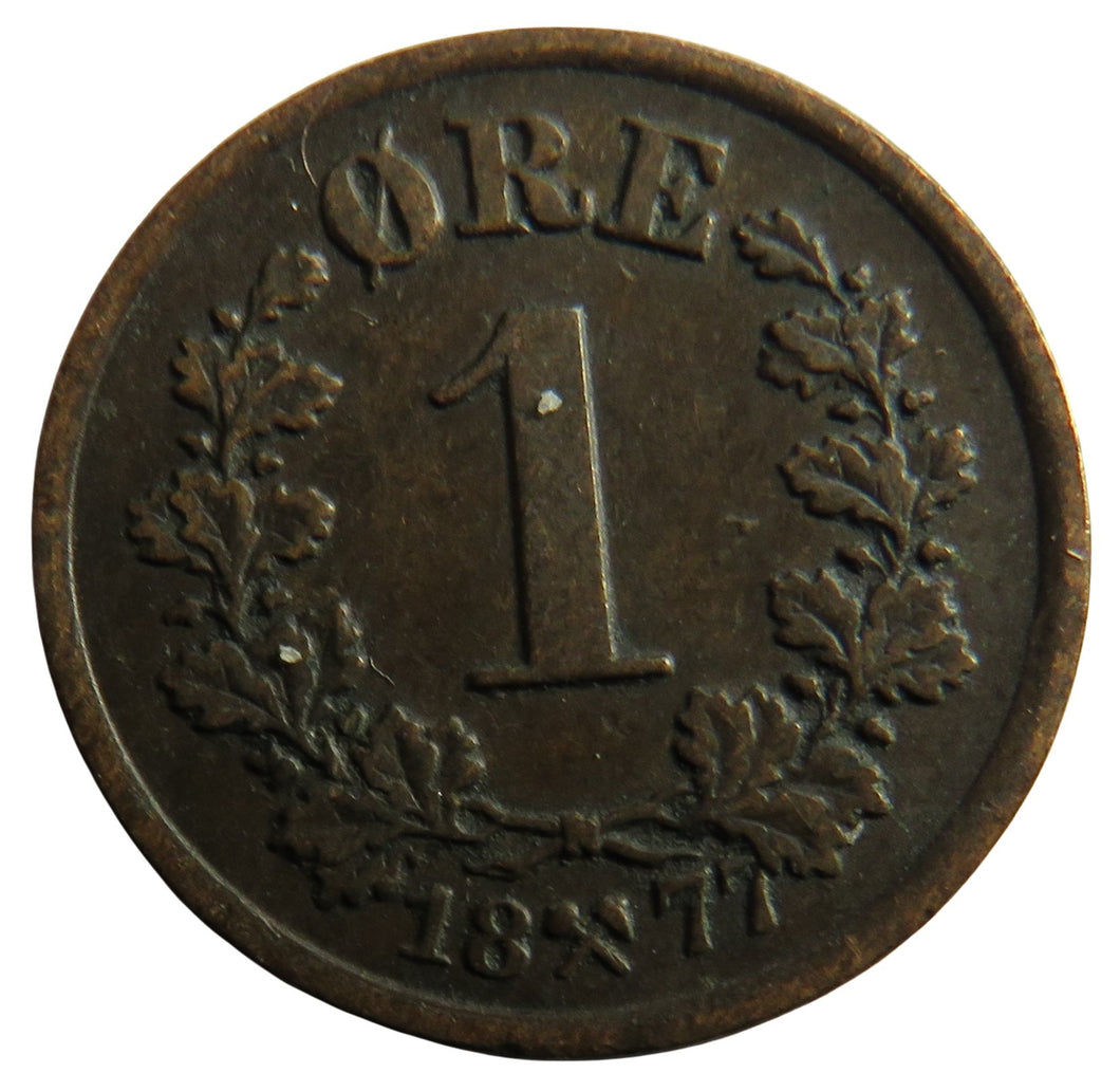 1877 Norway One Ore Coin