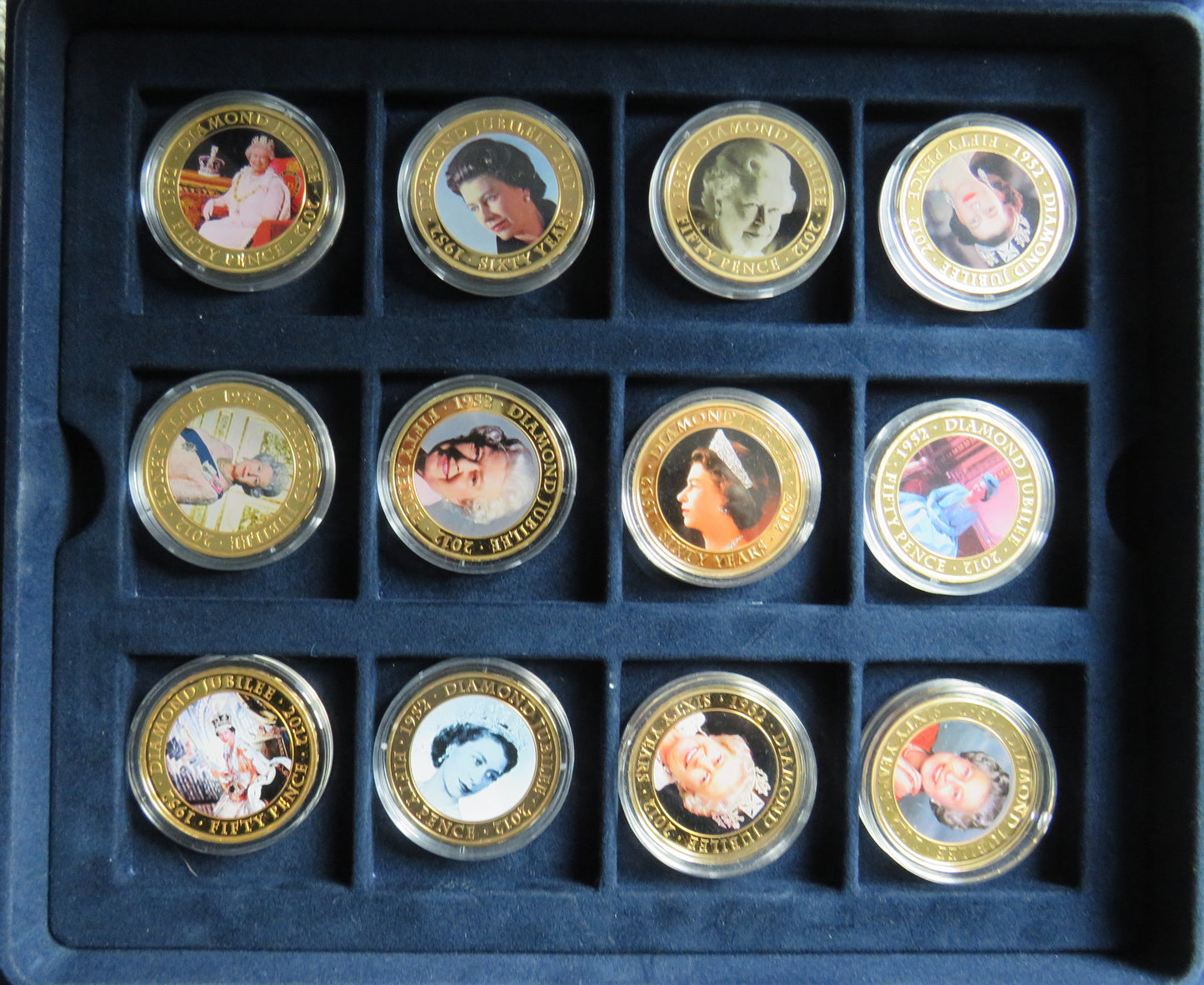 2012 Guernsey, Jersey, Cook Islands Queen Elizabeth Golden Jubilee Commemorative Coins