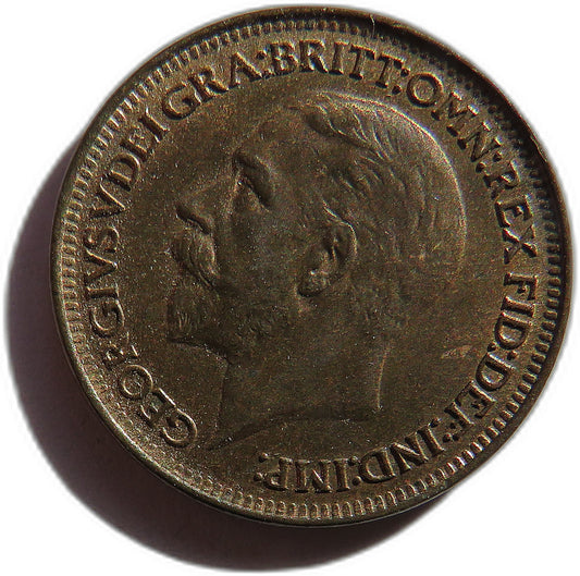 1926 King George V Farthing Coin In High Grade - Great Britain image 1
