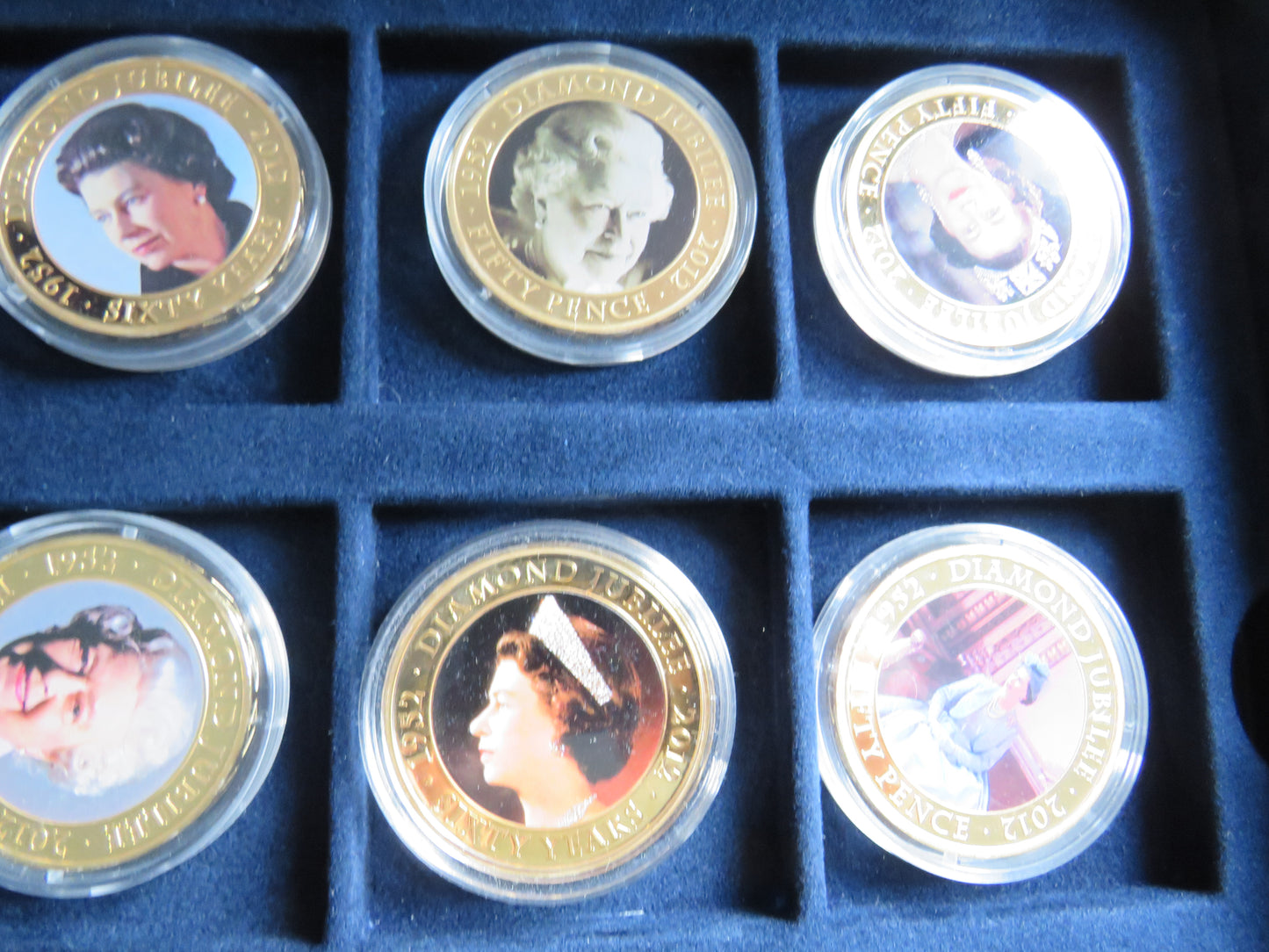 2012 Guernsey, Jersey, Cook Islands Queen Elizabeth Golden Jubilee Commemorative Coins