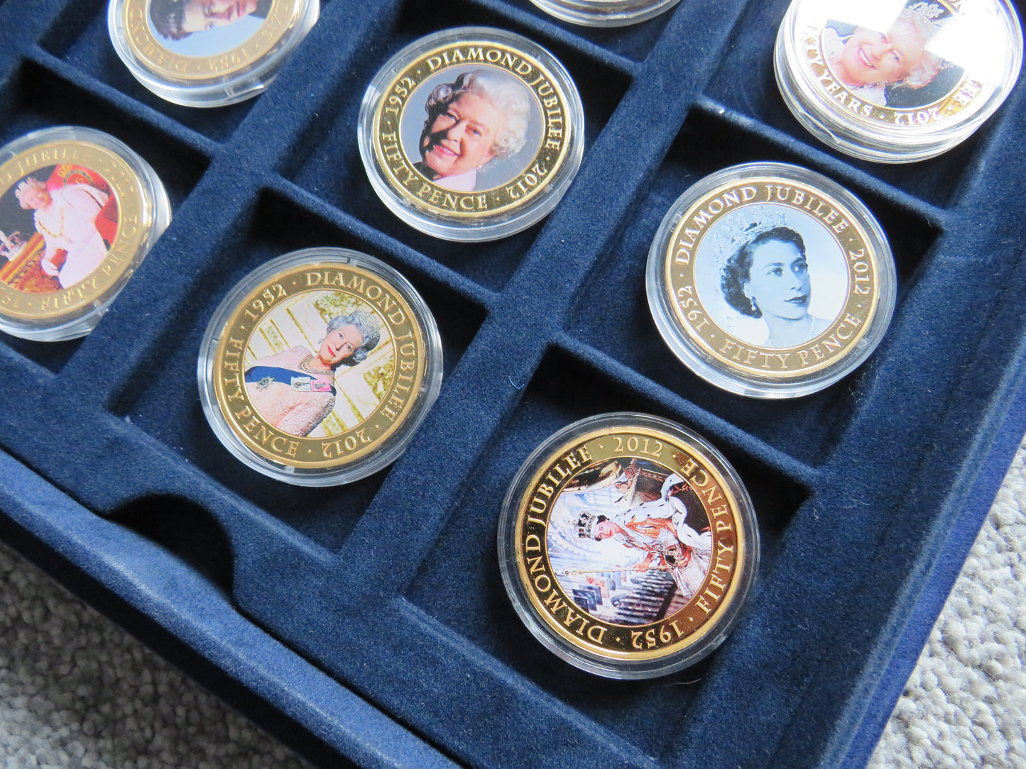 2012 Guernsey, Jersey, Cook Islands Queen Elizabeth Golden Jubilee Commemorative Coins