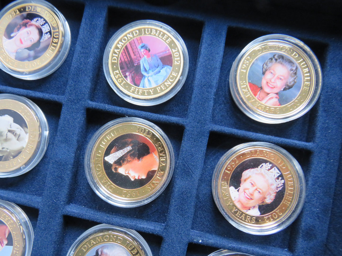 2012 Guernsey, Jersey, Cook Islands Queen Elizabeth Golden Jubilee Commemorative Coins