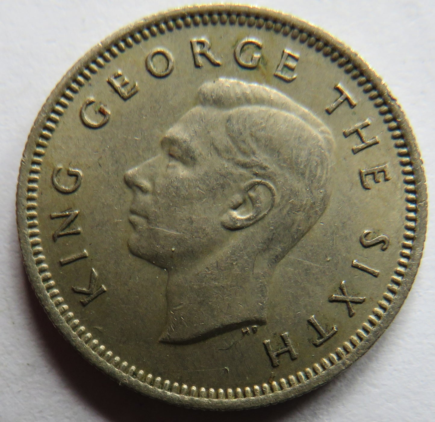 1951 King George VI New Zealand Sixpence Coin