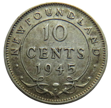 Load image into Gallery viewer, 1945 King George VI Newfoundland Silver 10 Cents Coin
