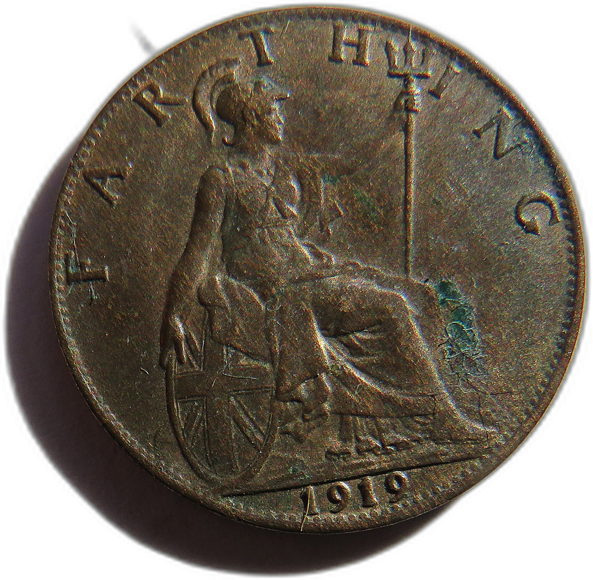 1919 King George V Farthing Coin In Higher Grade - Great Britain