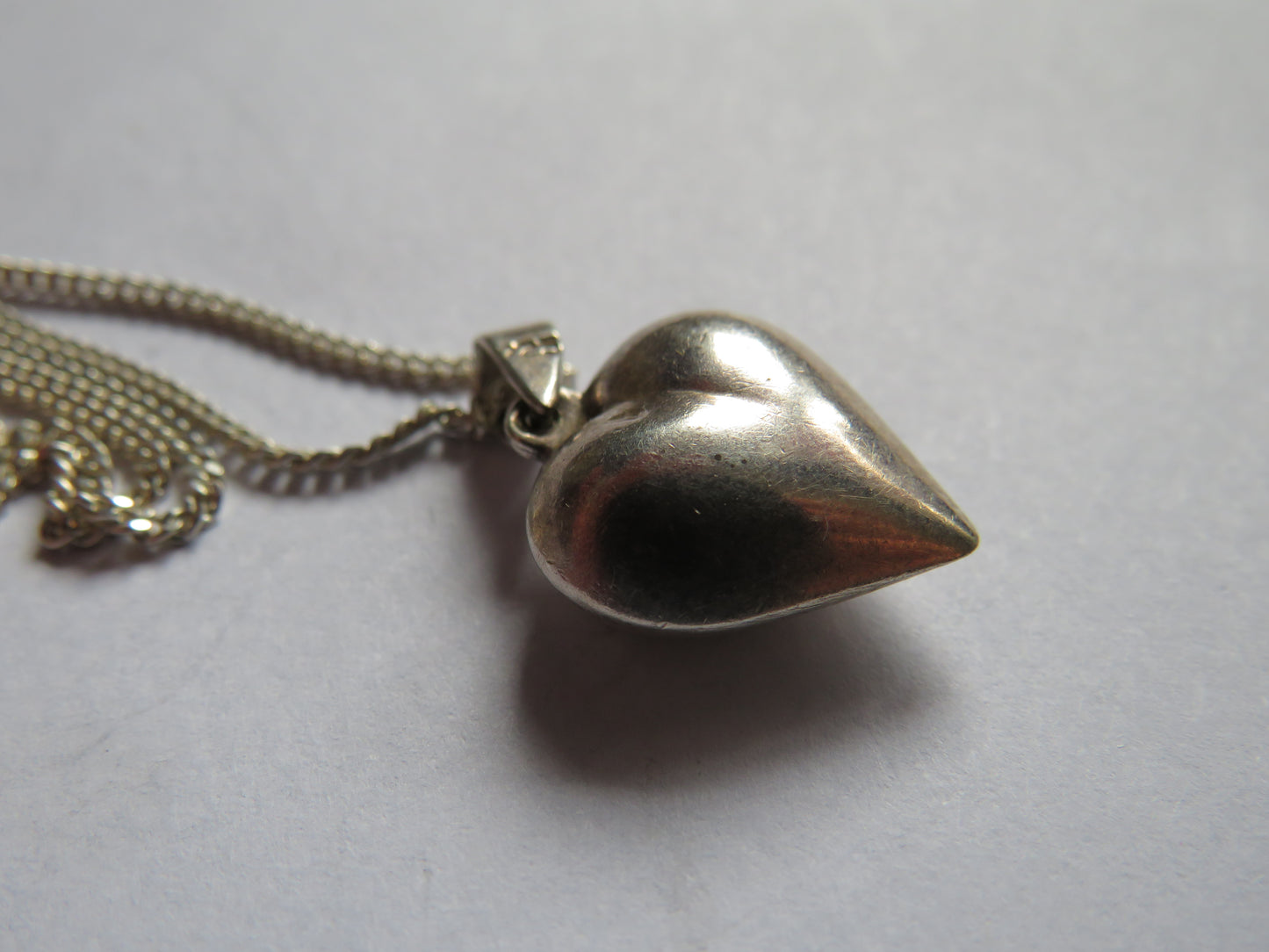 Ladies Sterling Silver Necklace &amp; Heart Pendant