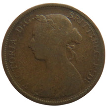 Load image into Gallery viewer, 1885 Queen Victoria Bun Head Halfpenny Coin
