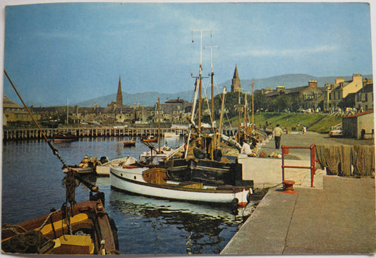 Vintage Postcard of Girvan From The Harbour, Ayrshire
