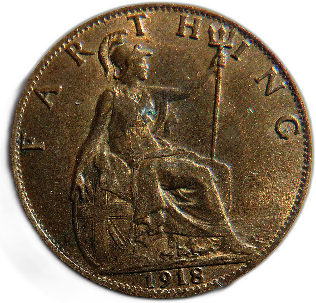 1918 King George V Farthing Coin In Higher Grade - Great Britain