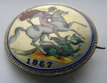 Load image into Gallery viewer, 1887 Queen Victoria Enamelled Silver Crown Coin Brooch
