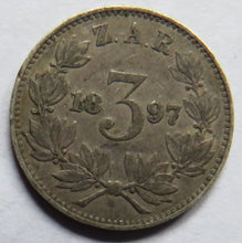 Load image into Gallery viewer, 1897 South Africa Silver Threepence Coin
