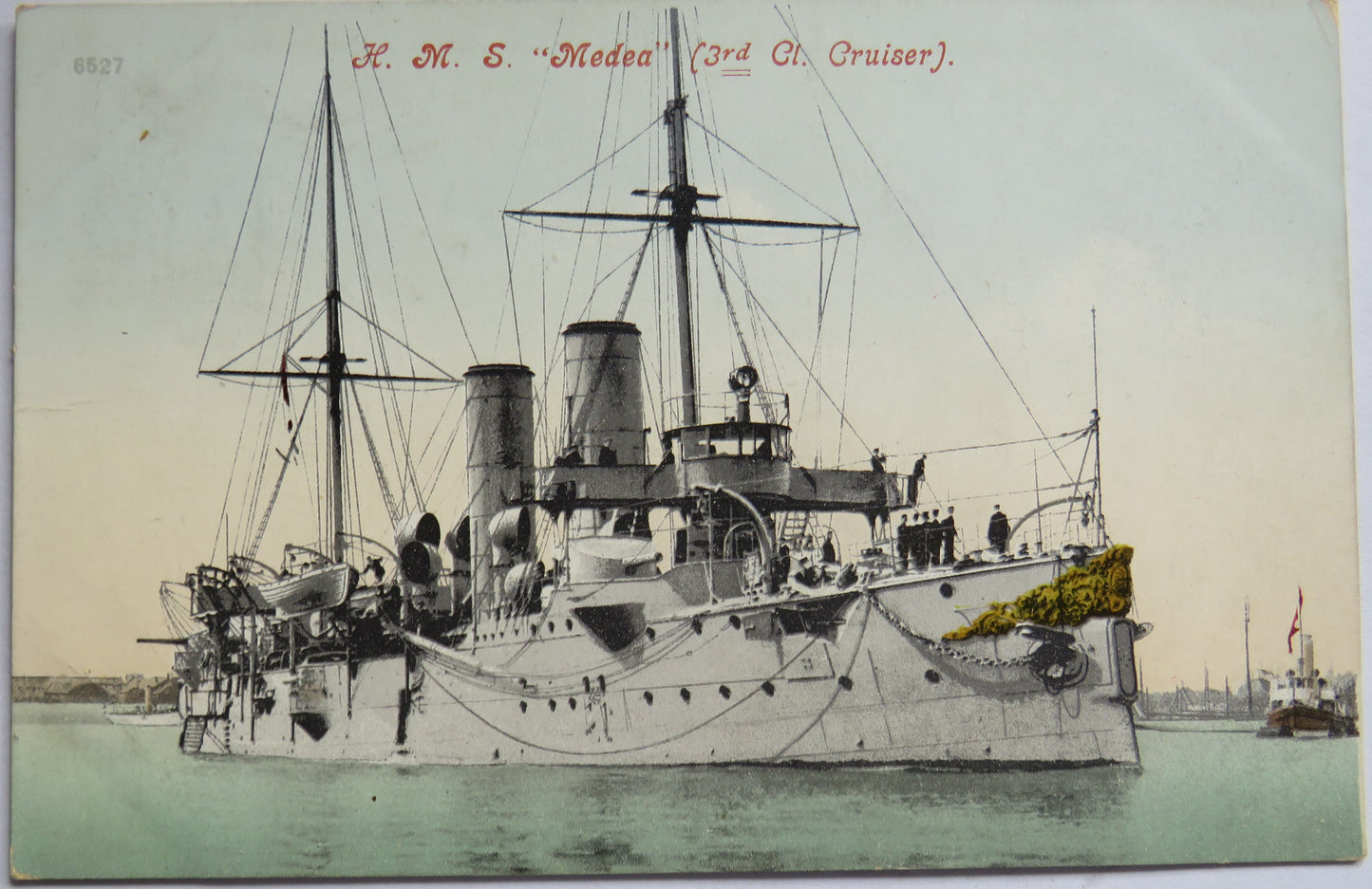 Vintage Warship Postcard of H.M.S. "Medea" (3rd Class Cruiser) 1904