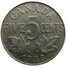 Load image into Gallery viewer, 1932 King George V Canada 5 Cents Coin
