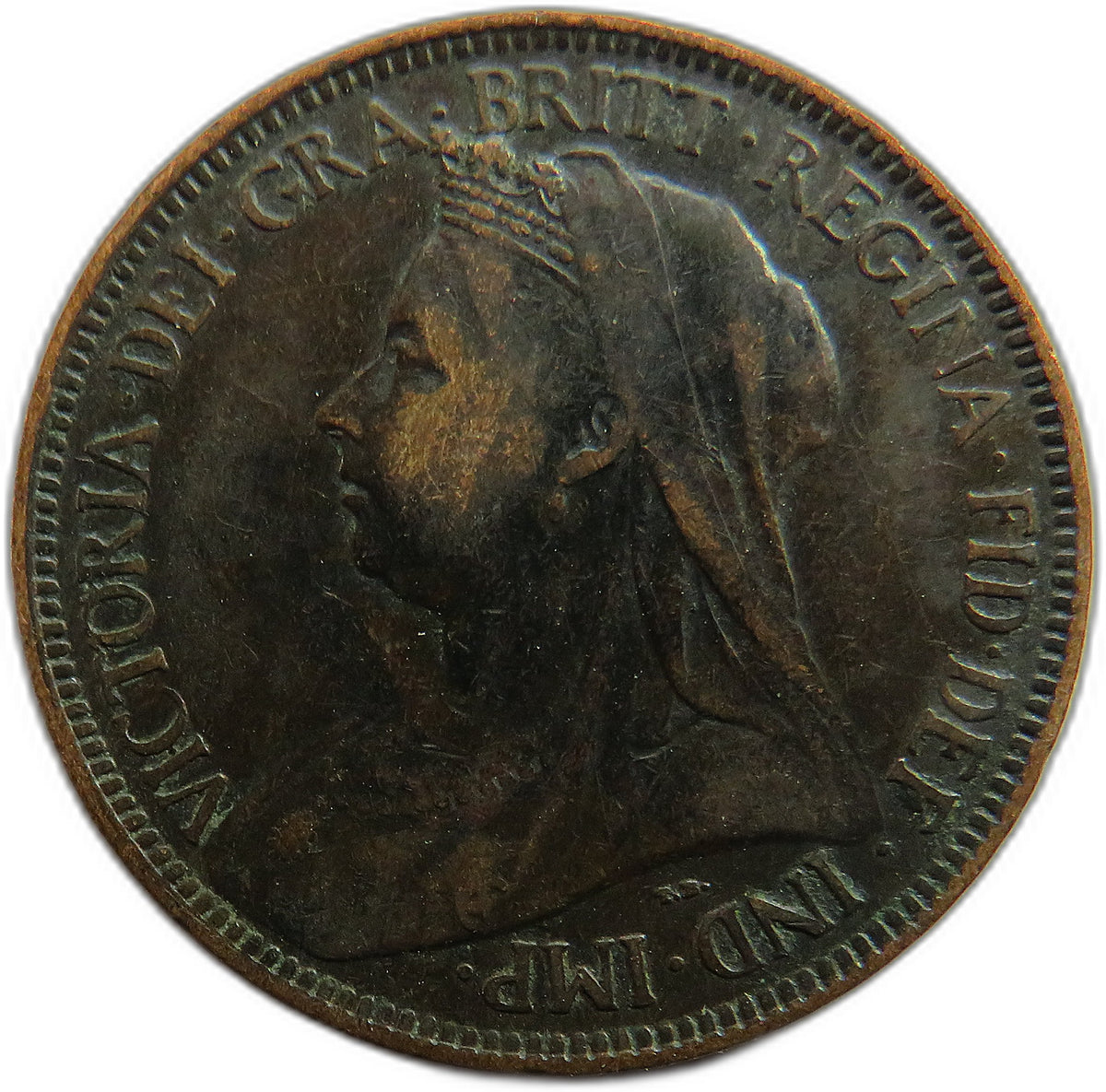 1897 Queen Victoria Halfpenny Coin - Great Britain