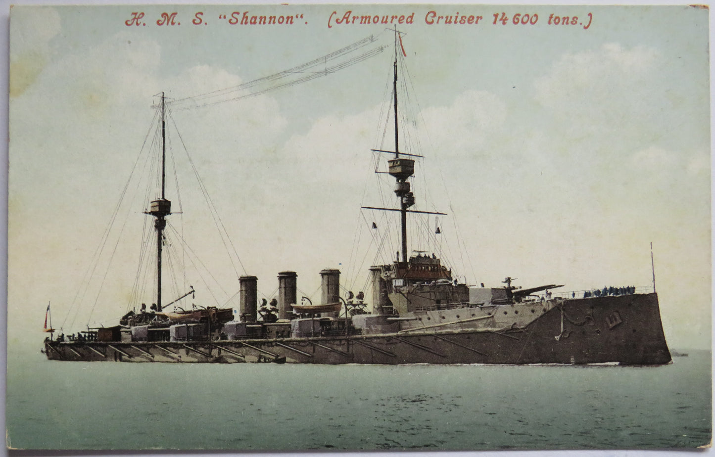 Vintage Warship Postcard of H.M.S. "Shannon" (armoured Cruiser)