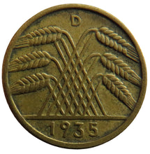 Load image into Gallery viewer, 1935-D Germany - Weimar Republic 10 Reichspfennig Coin
