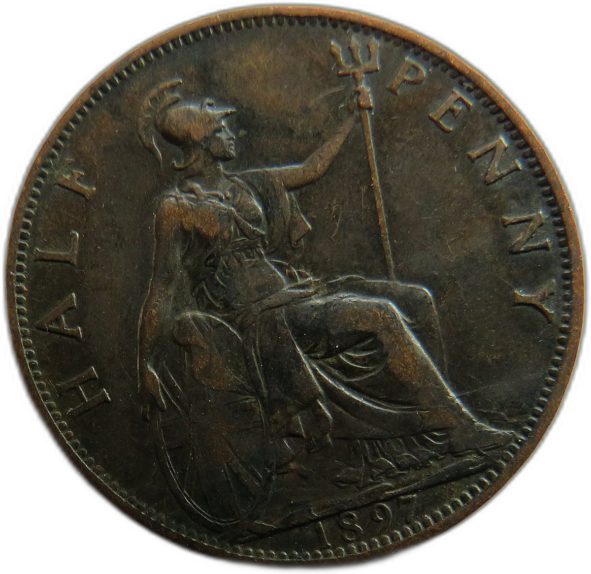 1897 Queen Victoria Halfpenny Coin - Great Britain