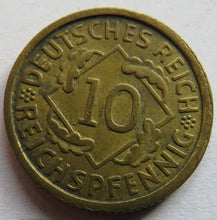 Load image into Gallery viewer, 1935-D Germany - Weimar Republic 10 Reichspfennig Coin
