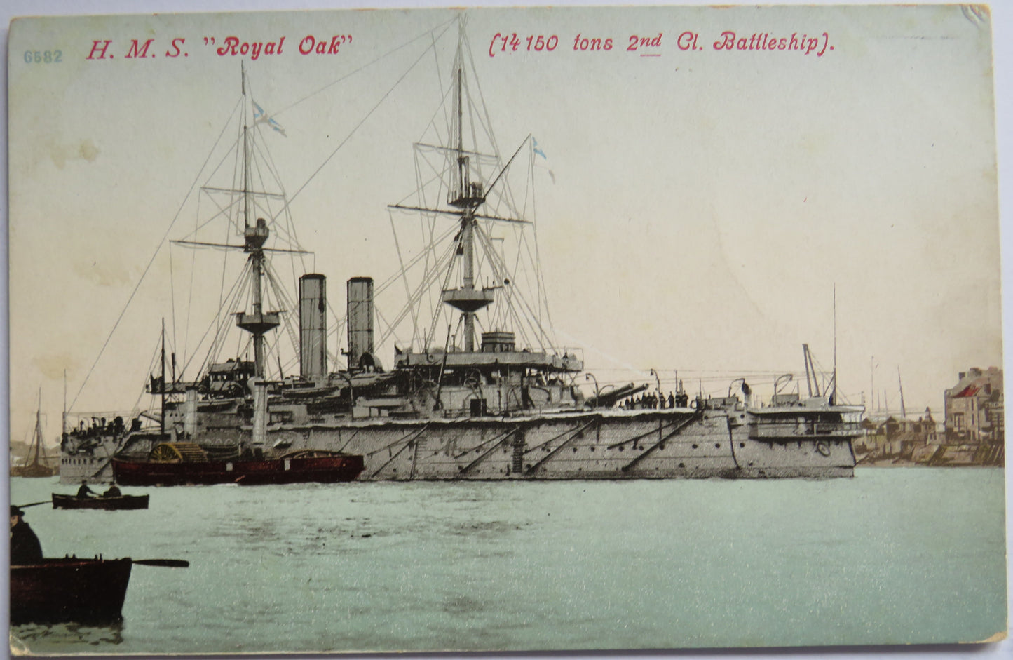 Vintage Warship Postcard of H.M.S. Royal Oak