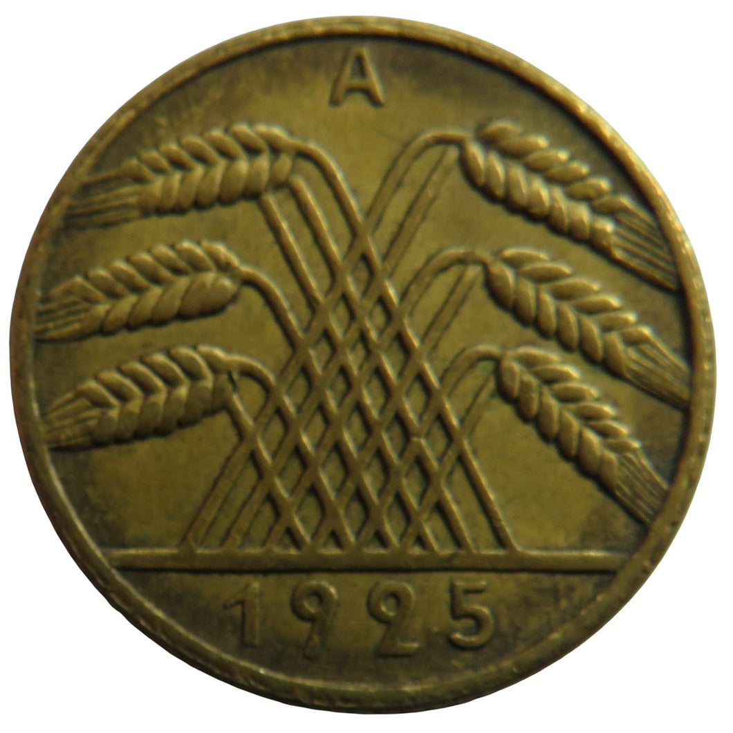 1925-A Germany - Weimar Republic 10 Reichspfennig Coin