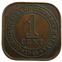 Load image into Gallery viewer, 1945 King George VI Commissioners of Currency Malaya One Cent Coin
