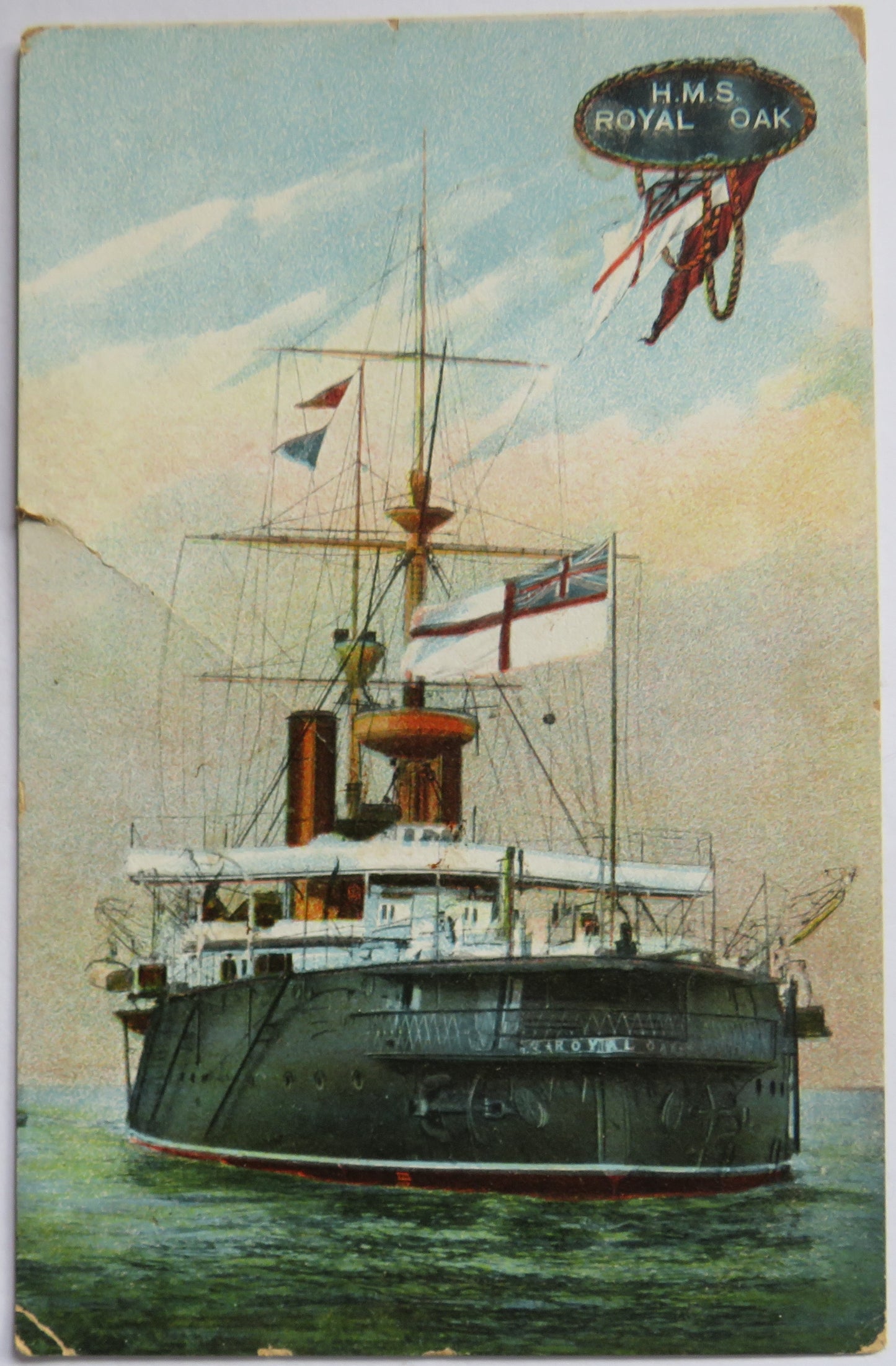 Vintage Warship Postcard of H.M.S. Royal Oak
