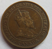 Load image into Gallery viewer, 1907 King Edward VII Canada One Cent Coin
