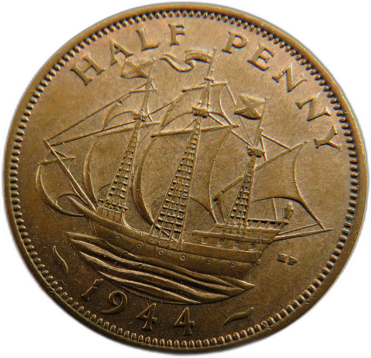 1944 King George VI Halfpenny Coin In Higher Grade - Great Britain