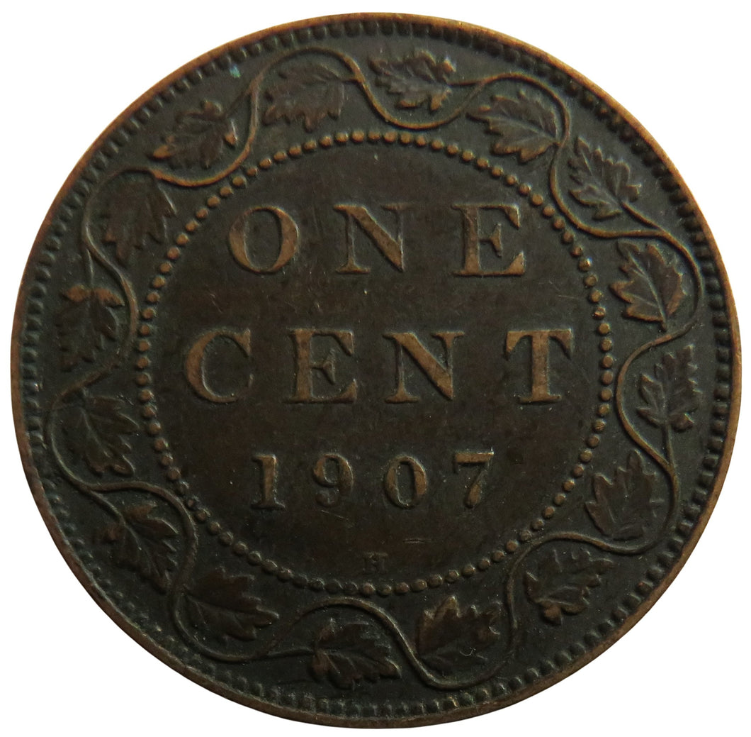 1907-H King Edward VII Canada One Cent Coin Scarce