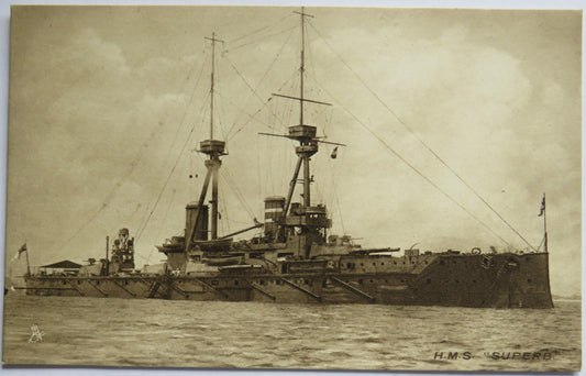 Vintage Warship Postcard of H.M.S. "Caesar"
