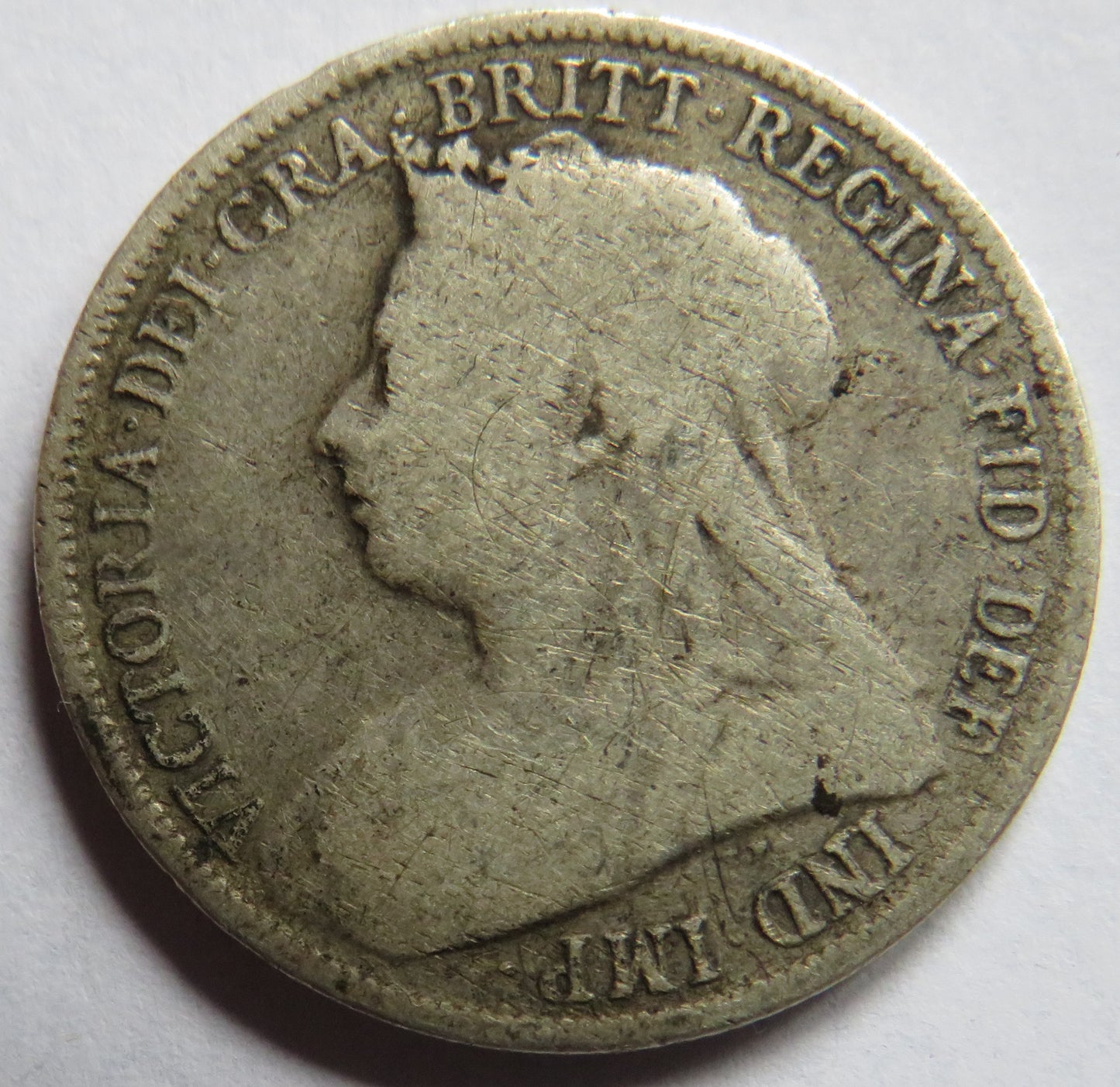 1896 Queen Victoria Silver Shilling Coin - Great Britain