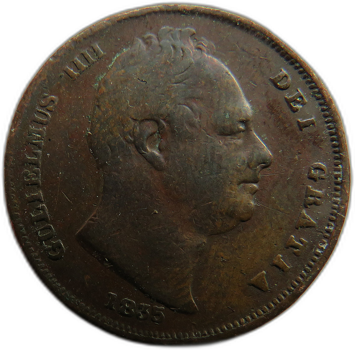 1835 King William IV Farthing Coin - Great Britain