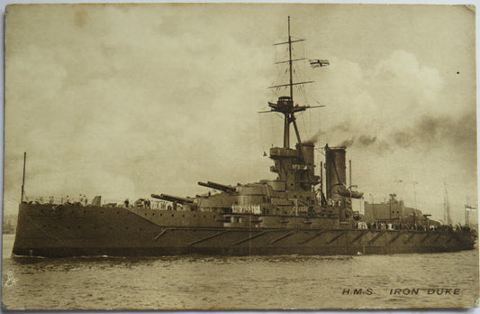 Vintage Warship Postcard of H.M.S. "Iron Duke"
