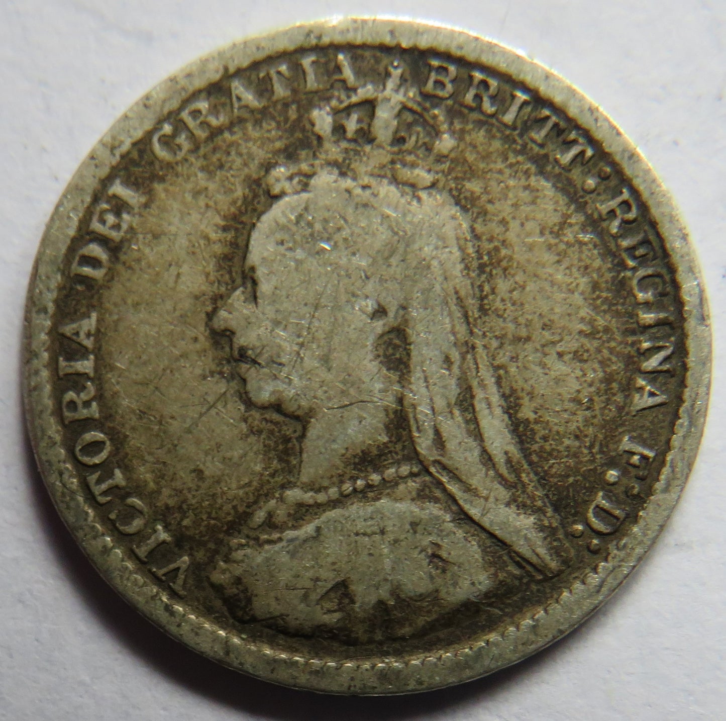 1889 Queen Victoria Jubilee Head Silver Threepence Coin - Great Britain