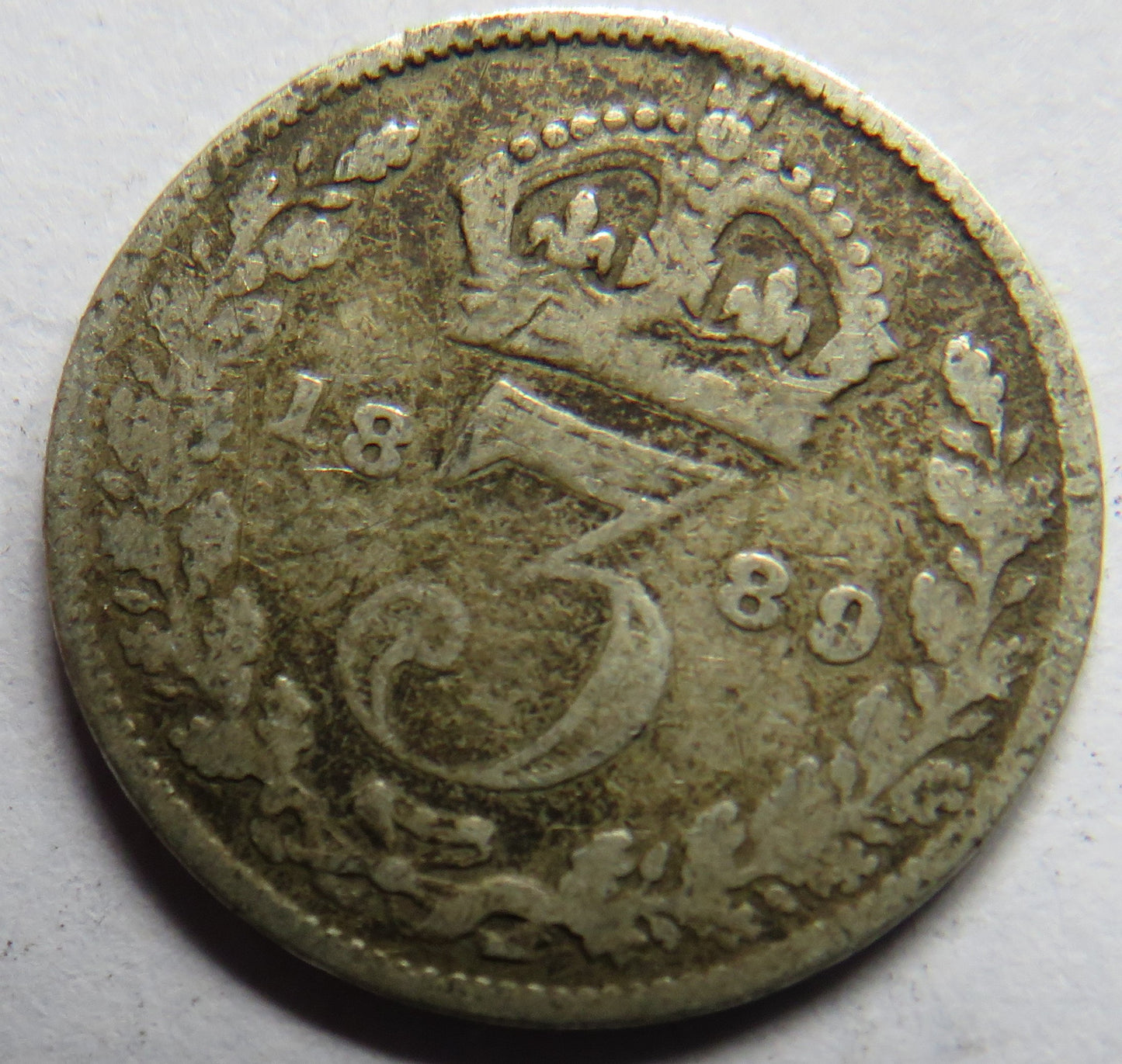 1889 Queen Victoria Jubilee Head Silver Threepence Coin - Great Britain