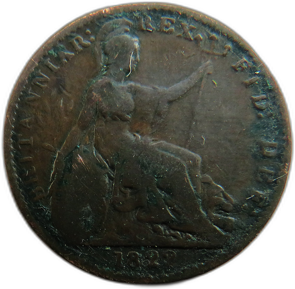 1822 King George IV Farthing Coin - Great Britain