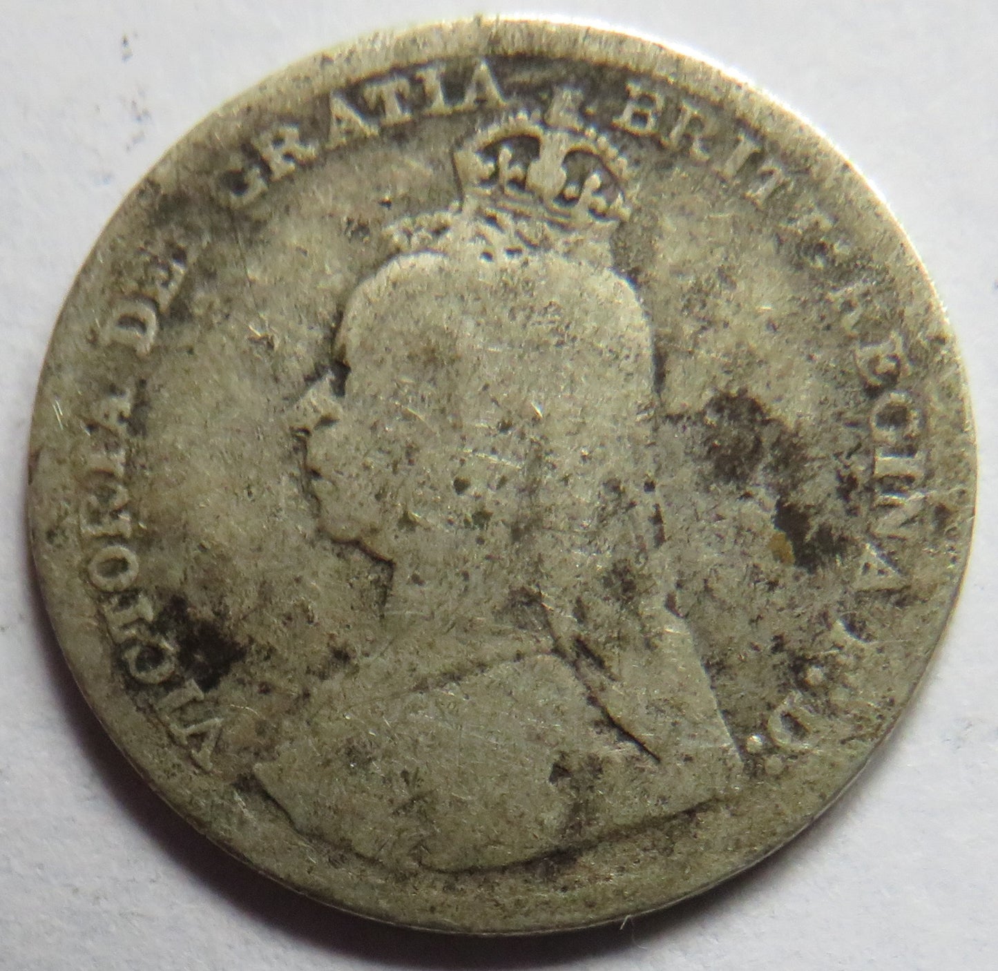1892 Queen Victoria Jubilee Head Silver Threepence Coin - Great Britain