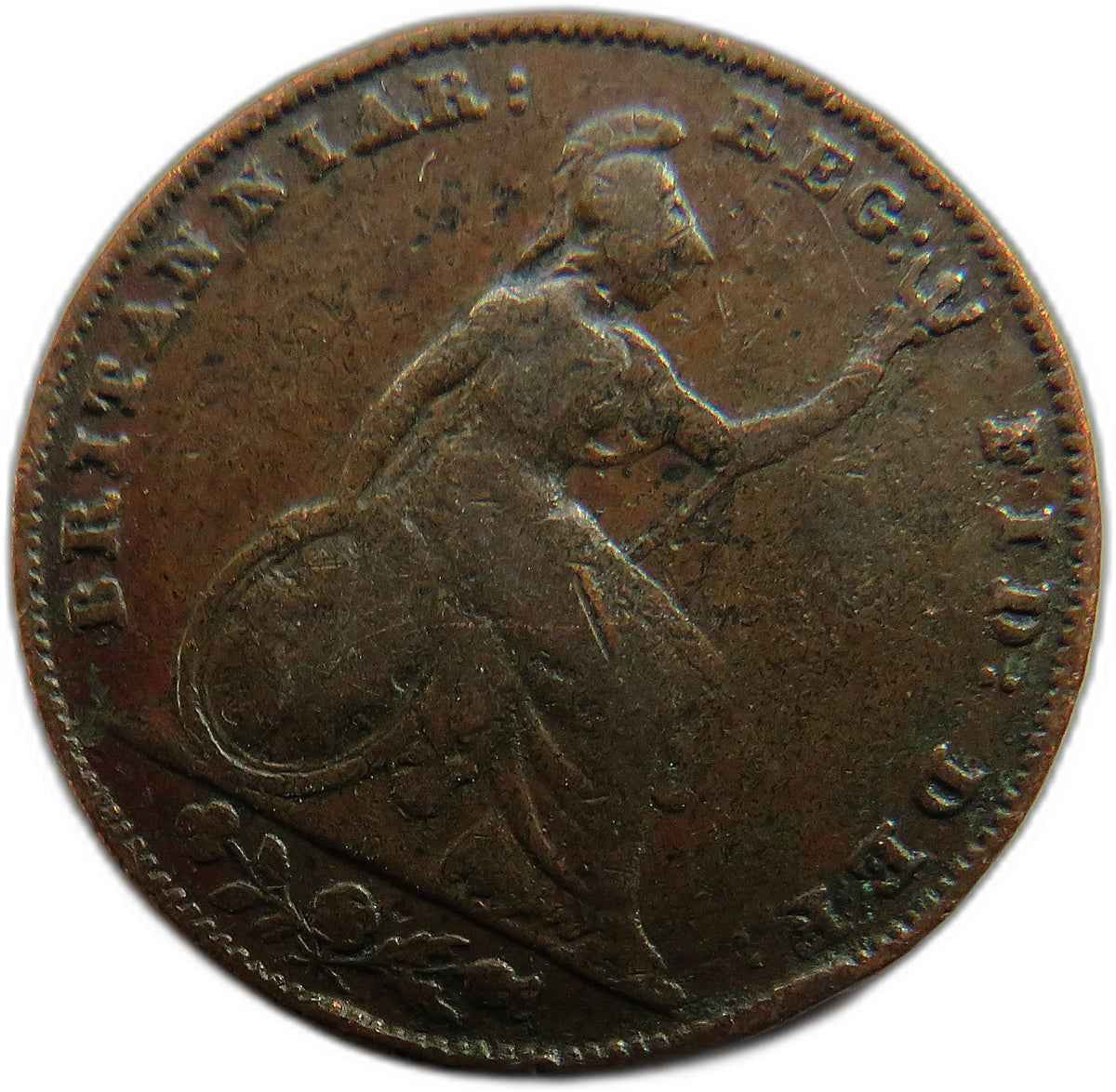 1845 Queen Victoria Young Head Farthing Coin - Great Britain