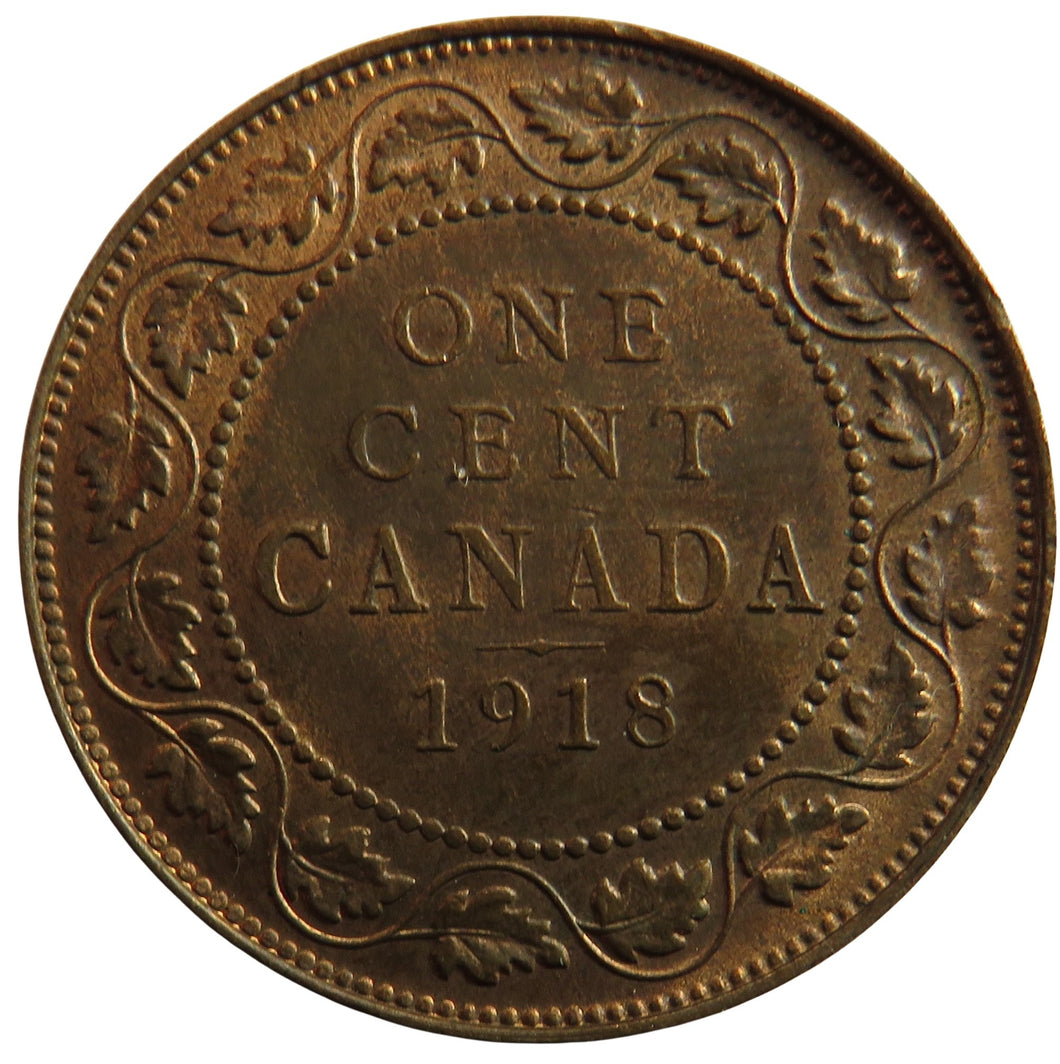 1918 King George V Canada One Cent Coin In Higher Grade