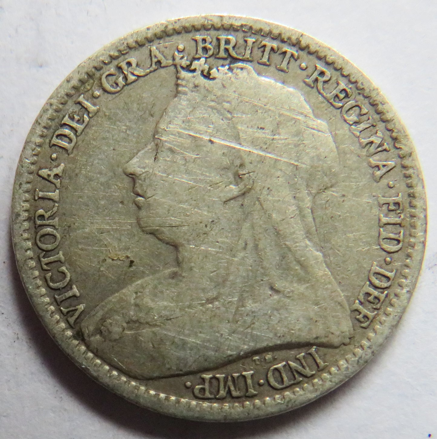 1893 Queen Victoria Silver Threepence Coin - Great Britain