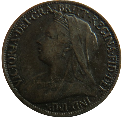 1901 Queen Victoria Farthing Coin - Great Britain