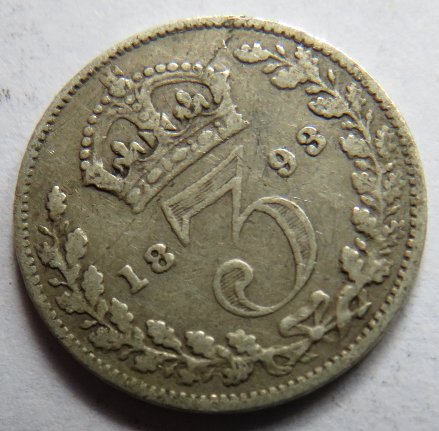 1893 Queen Victoria Silver Threepence Coin - Great Britain
