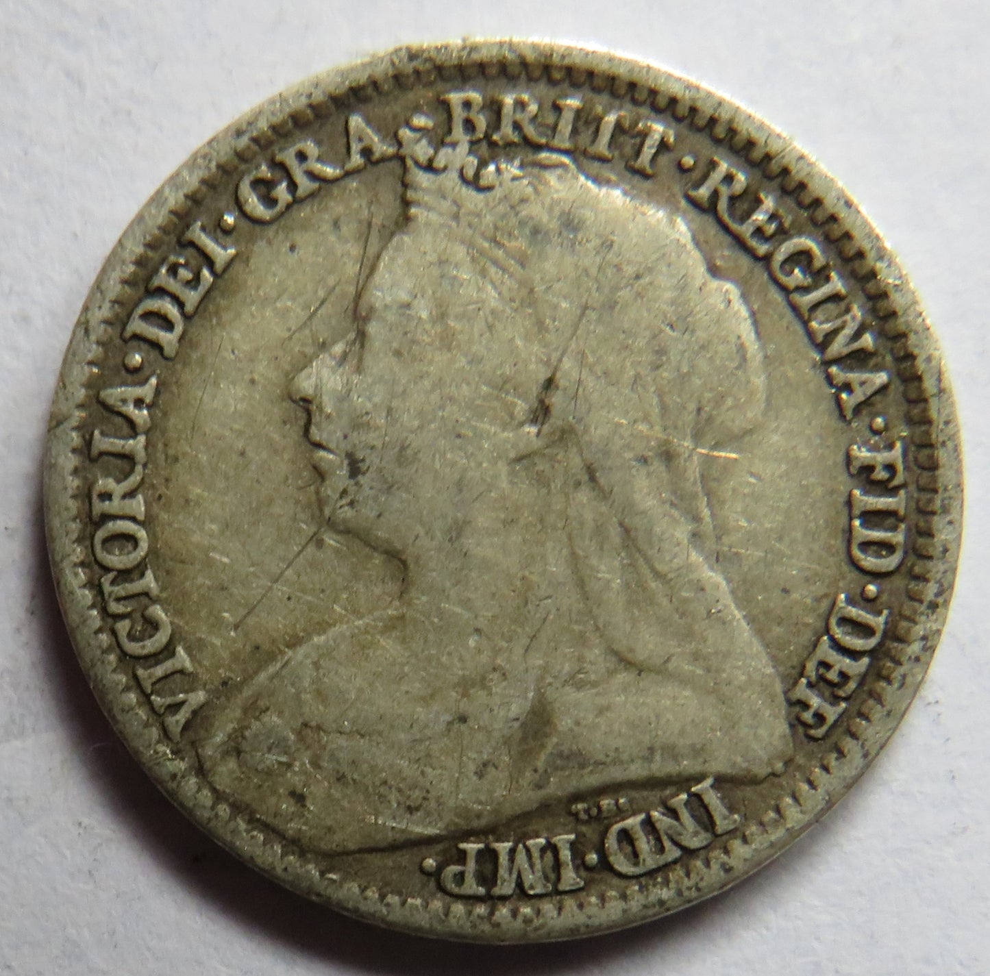 1895 Queen Victoria Silver Threepence Coin - Great Britain