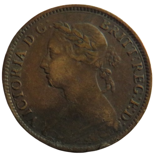 1890 Queen Victoria Farthing Coin - Great Britain